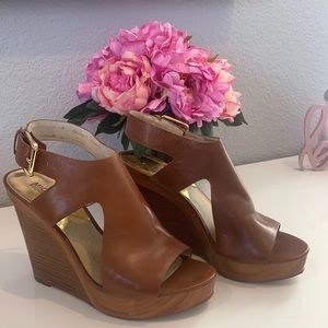 Michael Kors leather wedge sandal